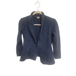 J. Jill Blue Merino Wool Cashmere Blend Shawl Collar Cardigan Sweater Petite M